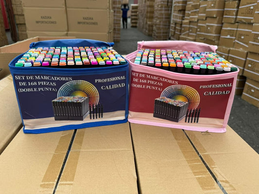 🎨 MEGA PACK 168 Plumones Profesionales Doble Punta - Colección Completa