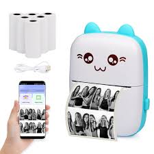 Mini Impresora Térmica Inalámbrica, Equipada con una Aplicación Móvil, Carga USB